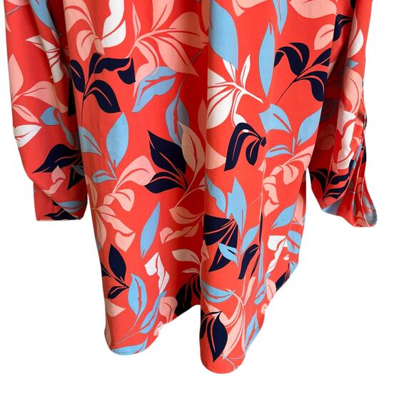 Coolibar Top Tunic Coverup Size XL Orange Tropical UPF50 Sun Protection - Picture 8 of 14